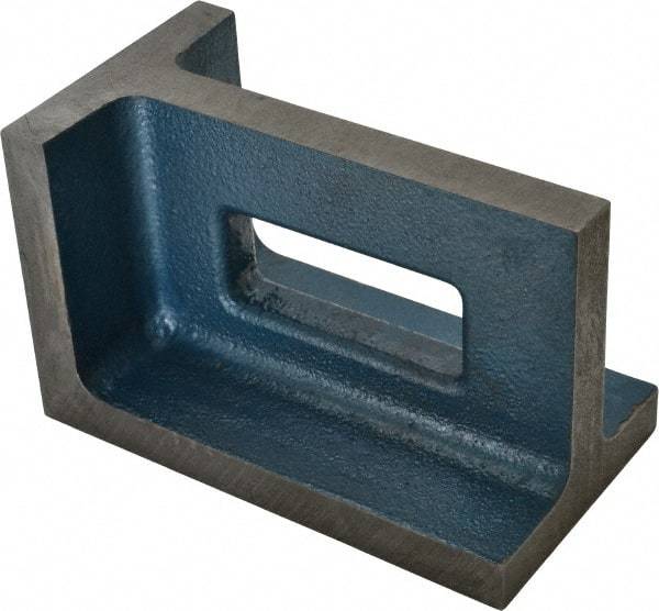 Interstate - 1 Hole, 8" High x 4-1/2" Wide x 5" Deep, Right Angle Iron - Semi-Steel, Precision Ground, Parallel & Square to within 0.0018" per 6" - Americas Tooling