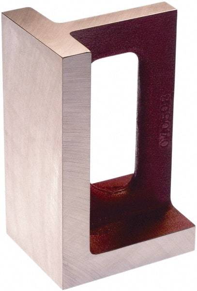 Suburban Tool - 1 Hole, 12" High x 5" Wide x 8" Deep, Right Angle Iron - Cast Iron, Machined, 1-1/4" Thick, Parallel & Square to within 0.002" per 6" - Americas Tooling