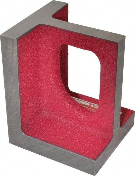 Suburban Tool - 1 Hole, 5" High x 3-3/4" Wide x 4" Deep, Right Angle Iron - Cast Iron, Machined, 3/4" Thick, Parallel & Square to within 0.002" per 6" - Americas Tooling