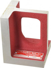 Suburban Tool - 1 Hole, 5" High x 3-3/4" Wide x 4" Deep, Right Angle Iron - Cast Iron, Precision Ground, 3/4" Thick, Parallel to within 0.00025" per 6", Square to within 0.0005" per 6" - Americas Tooling