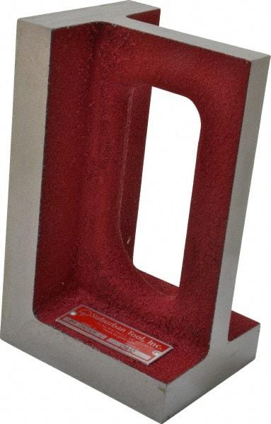 Suburban Tool - 1 Hole, 8" High x 4" Wide x 5" Deep, Right Angle Iron - Cast Iron, Precision Ground, 1" Thick, Parallel to within 0.00025" per 6", Square to within 0.0005" per 6" - Americas Tooling