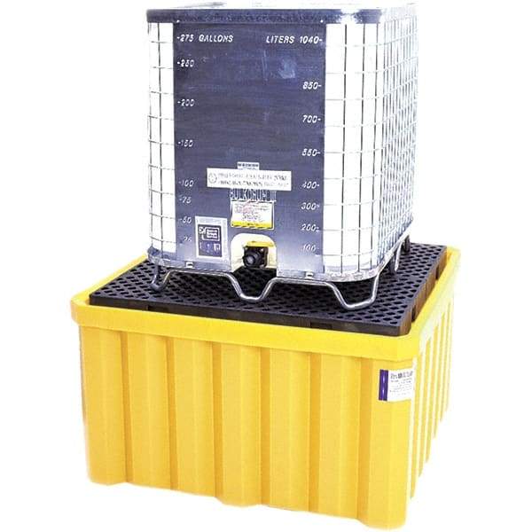 UltraTech - 400 Gal Sump, 8,000 Lb Capacity, Polyethylene Spill Deck or Pallet - 59" Long x 59" Wide x 33" High, Drain Included, 1 Tank Drum Configuration - Americas Tooling