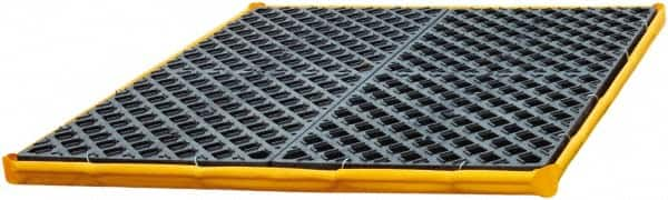 UltraTech - 22 Gal Sump, 6,000 Lb Capacity, 4 Drum, Polyethylene Spill Deck or Pallet - 48" Long x 48" Wide x 2-1/2" High, Yellow and Black, Low Profile, 2 x 2 Drum Configuration - Americas Tooling