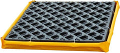 UltraTech - 6 Gal Sump, 1,500 Lb Capacity, 1 Drum, Polyethylene Spill Deck or Pallet - 24" Long x 24" Wide x 2-1/2" High, Yellow and Black, Low Profile, Inline Drum Configuration - Americas Tooling