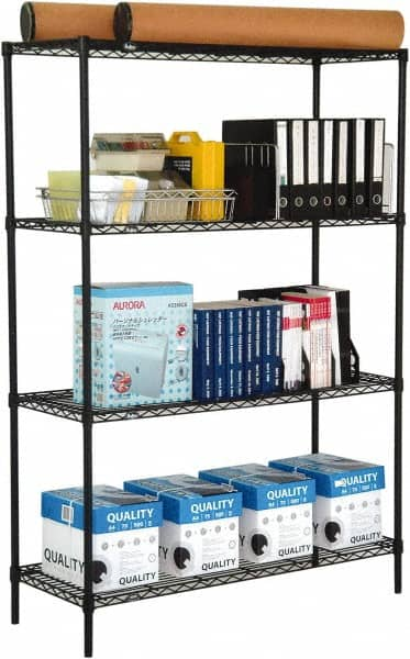 Value Collection - 4 Shelf Wire Shelving Unit - 72" Wide x 24" Deep x 74" High, - Americas Tooling