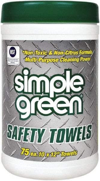 Simple Green - Pre-Moistened General Purpose Wipes - Center Pull, 12" x 10" Sheet Size - Americas Tooling