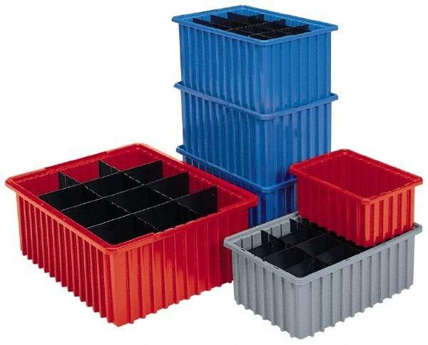 Akro-Mils - 1.66 Cu Ft, 50 Lb Load Capacity Red Polyethylene Dividable Container - Stacking, 22.4" Long x 17.4" Wide x 10" High - Americas Tooling