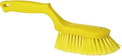 Vikan - 2" Bristle Length, Polyester Wash Brush - 5-13/16" Long x 5" Wide Head, 13-1/2" OAL, Yellow, Polypropylene Block - Americas Tooling