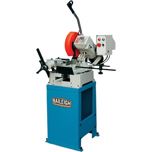 Baileigh - 1 Cutting Speed, 10" Blade Diam, Cold Saw - 54 RPM Blade Speed, Floor Machine, 1 Phase, Compatible with Ferrous/Non-Ferrous Material - Americas Tooling