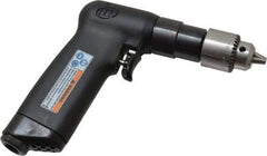 Ingersoll-Rand - 1/4" Keyed Chuck - Pistol Grip Handle, 3,800 RPM, 11 CFM, 0.33 hp, 90 psi - Americas Tooling