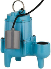 Little Giant Pumps - 4/10 hp, 8.5 Amp Rating, 115 Volts, Piggyback Mechanical Float Operation, Sewage Pump - 1 Phase, Cast Iron Housing - Americas Tooling