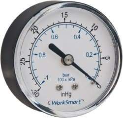 Value Collection - 1-1/2" Dial, 1/8 Thread, 0-300 Scale Range, Pressure Gauge - Center Back Connection Mount, Accurate to 3-2-3% of Scale - Americas Tooling