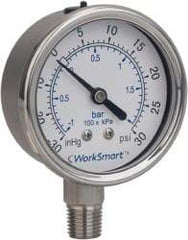 Value Collection - 4" Dial, 1/4 Thread, 0-1,000 Scale Range, Pressure Gauge - Lower Connection Mount, Accurate to 0.01% of Scale - Americas Tooling