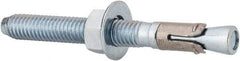 Powers Fasteners - 3/8" Diam, 3/8" Drill, 3-1/2" OAL, 1-5/8" Min Embedment Wedge Expansion Concrete Anchor - Stainless Steel (Clip)/Steel (Body), Zinc-Plated Finish, Hex Nut Head, Hex Drive, 2-1/4" Thread Length - Americas Tooling