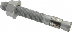 Powers Fasteners - 3/4" Diam, 3/4" Drill, 5-1/2" OAL, 1-5/8" Min Embedment Wedge Expansion Concrete Anchor - Steel, Galvanized Finish, Hex Nut Head, Hex Drive - Americas Tooling