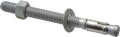 Powers Fasteners - 1/2" Diam, 1/2" Drill, 5-1/2" OAL, 3-3/8" Min Embedment Wedge Expansion Concrete Anchor - Steel, Galvanized Finish, Hex Nut Head, Hex Drive, 6-5/8" Thread Length - Americas Tooling