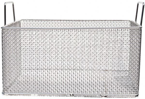 Marlin Steel Wire Products - 12" Deep, Rectangular Stainless Steel Mesh Basket - 1/4" Perforation, 18" Wide x 9" High - Americas Tooling