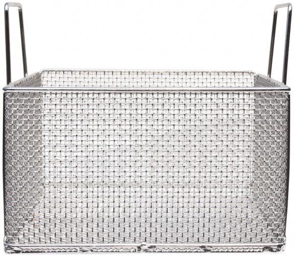 Marlin Steel Wire Products - 14" Deep, Square Stainless Steel Mesh Basket - 1/4" Perforation, 14" Wide x 8" High - Americas Tooling