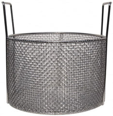 Marlin Steel Wire Products - Round Stainless Steel Mesh Basket - 1/4" Perforation, 12" Wide x 8" High - Americas Tooling