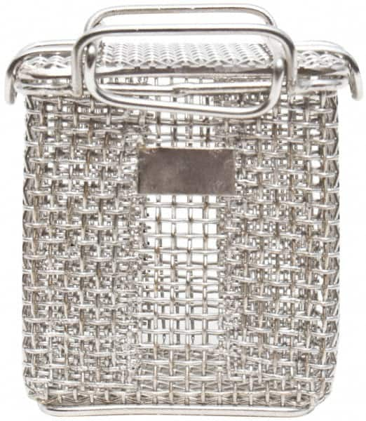 Marlin Steel Wire Products - 3-1/4" Deep, Rectangular Stainless Steel Mesh Basket - 5/32" Perforation, 3-3/8" Wide x 4" High - Americas Tooling