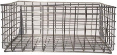 Marlin Steel Wire Products - 21" Deep, Rectangular Steel Wire Basket - 2-3/8" Perforation, 26-1/2" Wide x 11-1/8" High - Americas Tooling