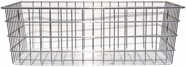 Marlin Steel Wire Products - 14" Deep, Rectangular Steel Wire Basket - 1-3/8" Perforation, 20" Wide x 6" High - Americas Tooling