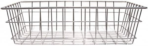 Marlin Steel Wire Products - 12" Deep, Rectangular Steel Wire Basket - 1-3/8" Perforation, 18" Wide x 5" High - Americas Tooling