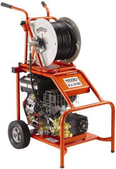 Ridgid - Gas Jet Battery Drain Cleaning Machine - For 2" to 10" Pipe, 3/8" x 300' Cable - Americas Tooling