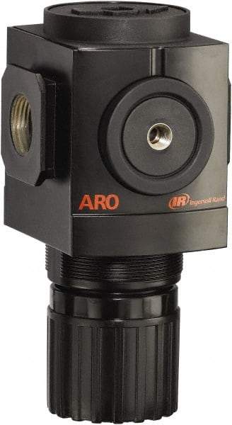 ARO/Ingersoll-Rand - 3/4 NPT Port, 290 CFM, Aluminum Heavy-Duty Regulator - 0 to 140 psi Range, 250 Max psi Supply Pressure, 1/8" Gauge Port Thread, 4.091" Wide x 7.223" High - Americas Tooling