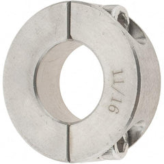 Value Collection - 11/16" Bore, Stainless Steel, Two Piece Two Piece Split Shaft Collar - 1-1/2" Outside Diam, 1/2" Wide - Americas Tooling