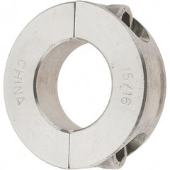 Value Collection - 15/16" Bore, Stainless Steel, Two Piece Two Piece Split Shaft Collar - 1-3/4" Outside Diam, 1/2" Wide - Americas Tooling