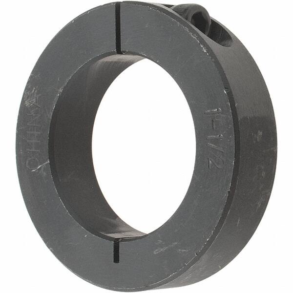 Value Collection - 1-1/2" Bore, Steel, One Piece Clamp Collar - 2-3/8" Outside Diam, 9/16" Wide - Americas Tooling