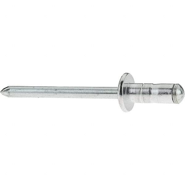 RivetKing - Dome Head Aluminum Multi Grip Blind Rivet - Steel Mandrel, 0.063" to 0.252" Grip, 0.44" Length Under Head, 3/16" Body Diam - Americas Tooling