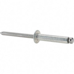 Value Collection - Size 612 Dome Head Steel Open End Blind Rivet - Steel Mandrel, 0.626" to 3/4" Grip, 3/8" Head Diam, 0.192" to 0.196" Hole Diam, 0.95" Length Under Head, 3/16" Body Diam - Americas Tooling