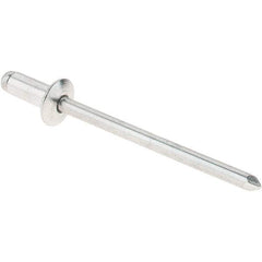 RivetKing - Size 4-2 Dome Head Aluminum Open End Blind Rivet - Aluminum Mandrel, 1/8" Max Grip, 1/8" Body Diam - Americas Tooling