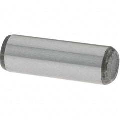 Value Collection - 1/4" Diam x 3/4" Pin Length Grade 8 Alloy Steel Standard Dowel Pin - C 50-58 Hardness, 12,800 Lb Breaking Strength, 1 Beveled & 1 Rounded End - Americas Tooling