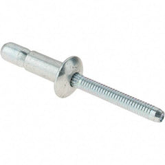 Value Collection - Protruding Head Steel Structural Blind Rivet - Steel Mandrel, 0.08" to 3/8" Grip, 0.53" Head Diam, 0.261" to 0.272" Hole Diam, 0.56" Length Under Head, 1/4" Body Diam - Americas Tooling