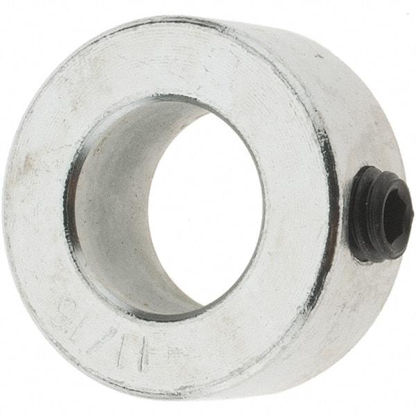 Value Collection - 11/16" Bore, Steel, Set Screw Shaft Collar - 1-1/4" Outside Diam, 9/16" Wide - Americas Tooling