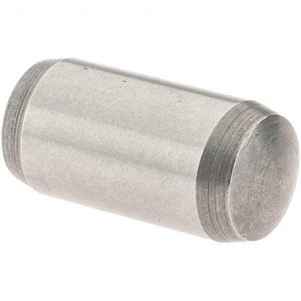 Value Collection - 6mm Diam x 12mm Pin Length Alloy Steel Dowel Pin - 1 Rounded & 1 Threaded End - Americas Tooling