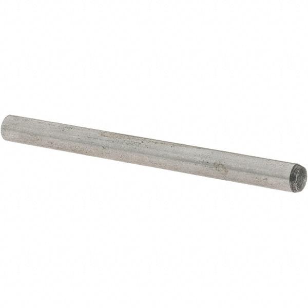 Value Collection - 4mm Diam x 50mm Pin Length Grade 8 Steel Precision Dowel Pin - Bright Finish, 1 Rounded End - Americas Tooling