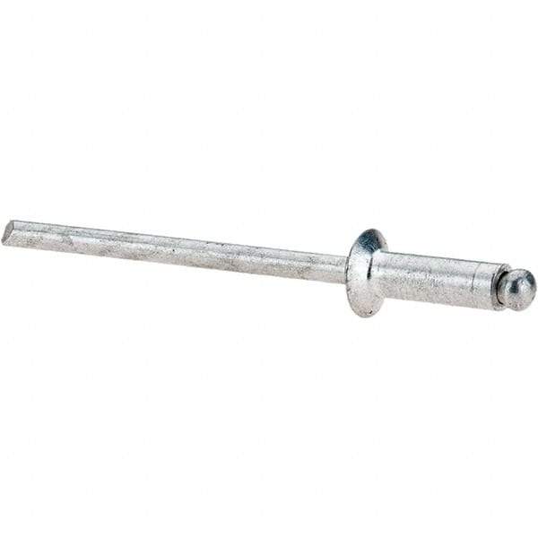 Value Collection - Size 44 Countersunk Head Aluminum Open End Blind Rivet - Aluminum Mandrel, 0.188" to 1/4" Grip, 0.22" Head Diam, 0.129" to 0.133" Hole Diam, 0.4" Length Under Head, 1/8" Body Diam - Americas Tooling