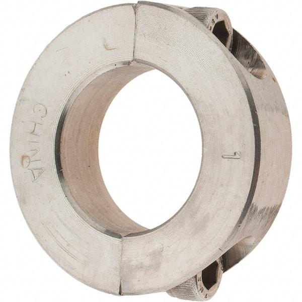 Value Collection - 1" Bore, Stainless Steel, Two Piece Shaft Collar - 1-3/4" Outside Diam, 1/2" Wide - Americas Tooling