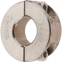 Value Collection - 7/16" Bore, Stainless Steel, Two Piece Shaft Collar - 15/16" Outside Diam, 3/8" Wide - Americas Tooling