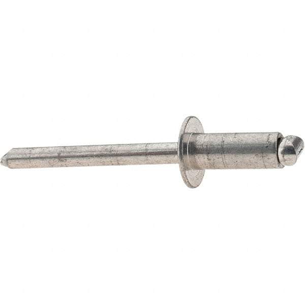 Value Collection - Size 86 Dome Head Stainless Steel Open End Blind Rivet - Stainless Steel Mandrel, 0.251" to 3/8" Grip, 1/2" Head Diam, 0.257" to 0.261" Hole Diam, 6250" Length Under Head, 1/4" Body Diam - Americas Tooling