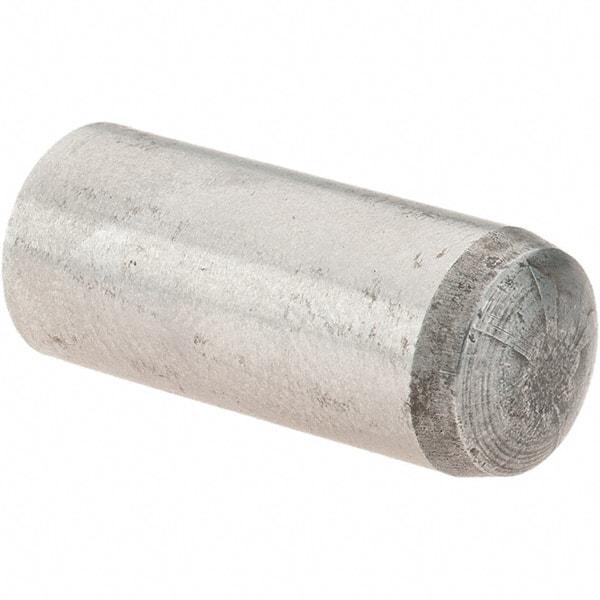 Value Collection - 8mm Diam x 20mm Pin Length Grade 8 Alloy Steel Precision Dowel Pin - Bright Finish, 1 Rounded End - Americas Tooling