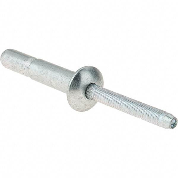 Value Collection - Protruding Head Steel Structural Blind Rivet - Steel Mandrel, 0.08" to 5/8" Grip, 0.53" Head Diam, 0.261" to 0.272" Hole Diam, 0.81" Length Under Head, 1/4" Body Diam - Americas Tooling