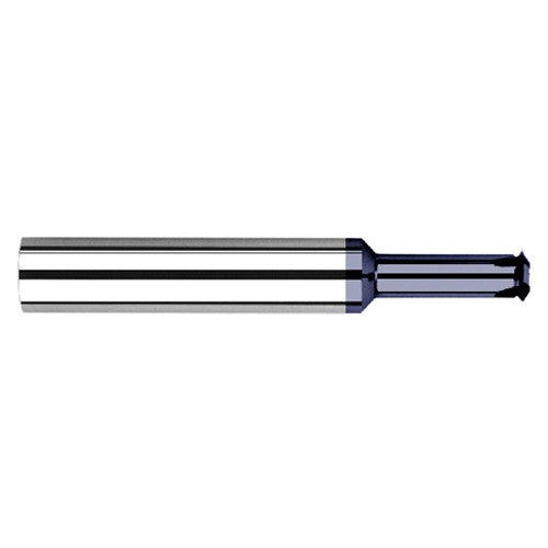 0.0980″ Cutter Diameter × 0.1560″ (5/32″) Reach Carbide Single Form #6 Thread Milling Cutter, 4 Flutes, AlTiN Coated - Exact Industrial Supply