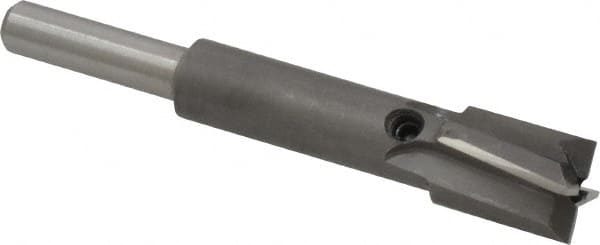 Made in USA - 15/32" Diam, 1/4" Shank, Diam, 4 Flutes, Straight Shank, Interchangeable Pilot Counterbore - Americas Tooling