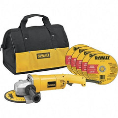 DeWALT - 7" Wheel Diam, 8,000 RPM, Corded Angle & Disc Grinder - 5/8-11 Spindle, 120 Volts, 13 Amps - Americas Tooling