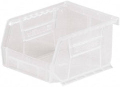 Akro-Mils - 10 Lb. Load Capacity, 5-3/8" Deep, Clear Polymer Hopper Stacking Bin - 3" High x 4-1/8" Wide x 5-3/8" Long - Americas Tooling